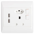 Double Wall Socket with 2 USB, 2pin/NEW SA PLUG, 3pin and switches - 3 ON AUCTION