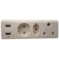 3 Way Multi Adapter Plug with 2 USB Ports - 6 ON AUCTION