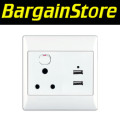 Single Wall Socket with 2 USB - 3 ON AUCTION
