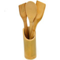 4 Piece Bamboo Cooking Utensil Set - 5 ON AUCTION
