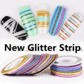 The Nail Art - 5pcs Different Color Glitter Nail Strip 1mm