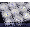 The Nail Art - 12pcs Symphony blue light sequins Nail Decoration