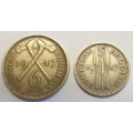 1947 Southern Rhodesia 6 Pence and 1947 3d Bid is for both coins