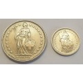 SWISS COINS AS PER PICS  BID IS FOR BOTH COINS