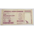 5 Billion Dollars SPECIAL AGRO-CHEQUE as per images #AB Serial No.