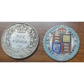 1859 and An Enamelled 1887 Silver Sixpence as per images-Bid is for the Both!!