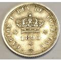 1893 Portugal Silver 50 Reis Coin as per images