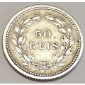 1893 Portugal Silver 50 Reis Coin as per images