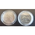 2000 Smiley Madiba R5 AND 1994 Presidential Inauguration R5 Coins in capsules Plus  MADIBA LEGACY SE