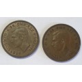 1938 AND 1952 HALF PENNY COINS FOR ONE BID !!See Condition!!!
