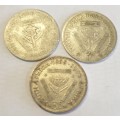 3 X Tickey`s as per images 1928-1943-1959 ##One Bid for all 3 coins!!!!
