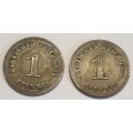 1894 and 1900 Deutsches Reich 1 Pfennig Coins as per images !!Bid is for the both coins !!