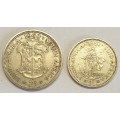 1960 Silver Pair #Two Shillings and One Shilling as per images !! Bid is for the Pair !!!
