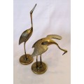 Pair of mid-century brass herons