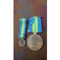 SADC Peace Support Operations medal (full size and mini) with ribbons - very scarce set (numbered)