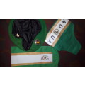 scarce African Union (AU) 4 item job-lot: Beret and badge, cravat and arm-band (brassard) AMIB/ AMIS