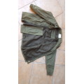 scarce SA Army issue armoured crew member fire-proof warm jacket in olive green - near mint - size L