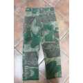 original bushwar period Rhodesian brushstroke pattern camo combat trousers 36 inch faded & no damage