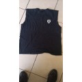 scarce & original SADF era 2 recce black PT tee-shirt (XL) screen-printed badge - used condition