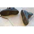SADF era 32 Bn issued & worn "Waterkloof" size 9 issued flatsole canvas/ leather boots - used