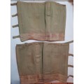 WW2 UDF South African "desert rats" used/ worn long canvas leggings (stamps visible) - pair intact