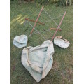 well used & intact 4 piece UDF/ SADF era set camping canvas basin and bucket field living essential