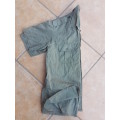 used (faded) Mozambique Police PRM copy EG falling-rain `strichtarn` patt camo shirt intact size med