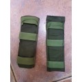 pair SADF era used condition small olive green nylon `Niemoller` style loose shoulder pads