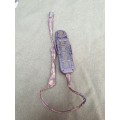 uncommon SA made SADF era used hand camo`ed radio handset with key-pad & intact cord and plug