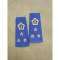 pair good clean used SAP era pre-1994 field-dress blue officers cloth ranks Brig stars & castle