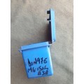 scarce & uncommon ATLAS aviation small plastic technical spares storage box blue with lid & markings
