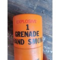 original SADF type SWA/Angola bushwar era issue 2 piece plastic canister WHiTE smoke grenade dd 87