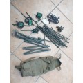 original & complete SADF issue/used DSCONE type VHF antennae wth co-ax cable & full mast & carry-bag