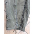 original post WW2/Korea olive green period UK made padded/lined tank pixie-suit in good used cond