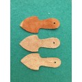3 x piece job-lot of SADF SA Army type/style leather pocket fob badge leather hanger - brown (lot 2)