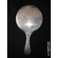 Antique Sterling Silver English Hallmarked Hand Mirror, The Hallmarks Are Very Faint But There
