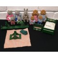 Sylvanian Forest Families Lot Of 8 Animals, Rabbit & Accessories not included, Good Condition
