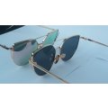ORIGINAL UV400 Mirror Lens Cat eye glasses METAL FRAME + GIFT