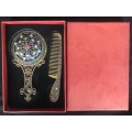 HAND MIRROR AND COMB SET IN GIFT BOX -  ( Custom Jewellery )  -    Perfect gift  !!!!