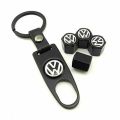 VW TYRE VALVE METAL CAP AND KEYCHAIN SET IN GIFT BOX