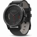 GARMIN Vivomove Activity, Sleep Tracker, Step Watch in Black with Black LEATHER and charger
