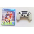 PS4 CONTROLLER SONY ORIGINAL ( WHITE  +  SOCCER GAME )