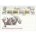 1993 Namibia Rare & Endangered Animals FDC 1.13 & Miniature Sheet S3 Set