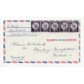 1954 USA 3c Purple Liberty Postage Stamp on Airmail Cover *1958 Dearborn cancellation