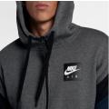 Men`s Nike Air Hoodie Full Zip Warm Fleece Grey/Black/Navy CD9222-071 - Size Small