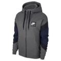 Men`s Nike Air Hoodie Full Zip Warm Fleece Grey/Black/Navy CD9222-071 - Size Small