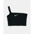 Nike Women`s Sportswear Swoosh Cropped Top Black CJ3805-010 - Size Medium