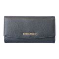 TOM and FRED LONDON Biscay Genuine Leather Continental Twill Purse - Black