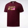 REEBOK Unisex Classics Split Vector T-shirt Maroon EW3450 - Size Large