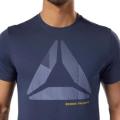 REEBOK Men`s Graphic Series One Series Training Shift Blur T-shirt Heritage Navy EC2085 - Size Small